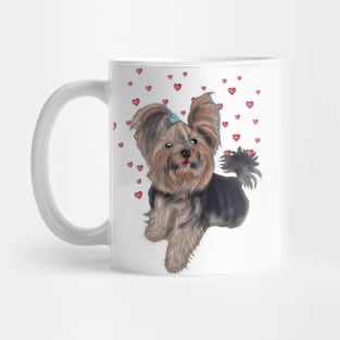 Yorkshire Terrier with hearts Mug